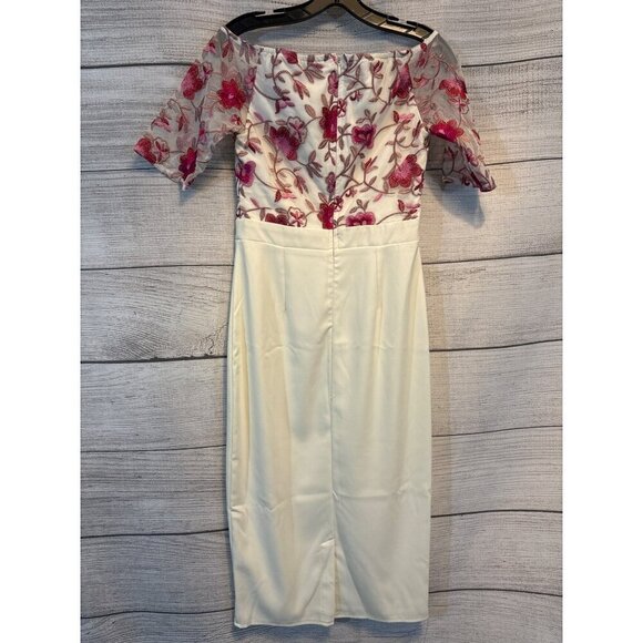 Little Mistress Embroidered Off-Shoulder Floral Dress - Picture 4 of 4